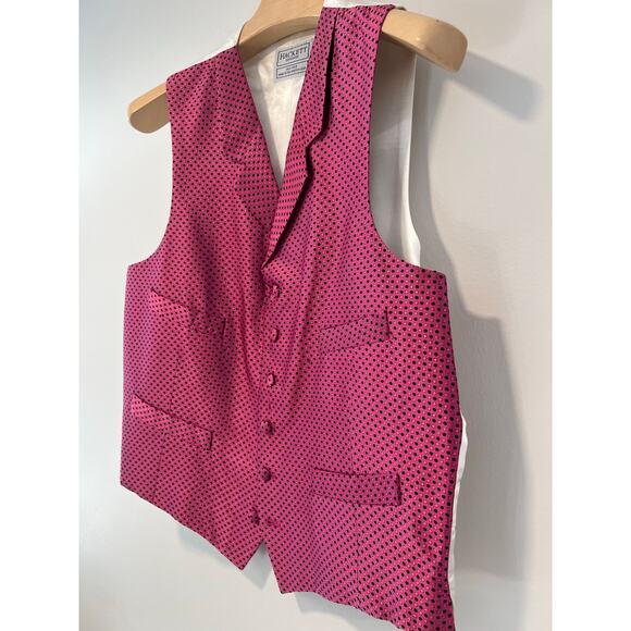Hackett London Silk Waistcoast Vest Bright Pink Size 42R JL - Picture 2 of 7
